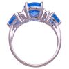 5.76ctw Blue Topaz & Diamond Ring 14K Gold side