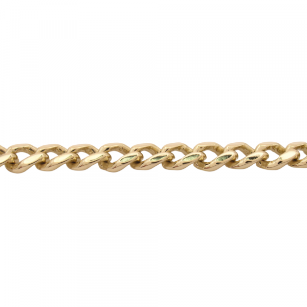 5mm Curb Cuban Bracelet Yellow Gold Mens Side