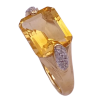 6.02ctw Emerald Cut Citrine & Diamond Ring 14K (1)