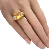 6.02ctw Emerald Cut Citrine & Diamond Ring 14K (3)