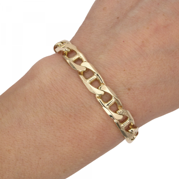 8.3mm Mariners Link Bracelet Yellow Gold Worn