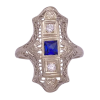 Art Deco 0.32ctw Sapphire & Diamond Ring 18K (2)