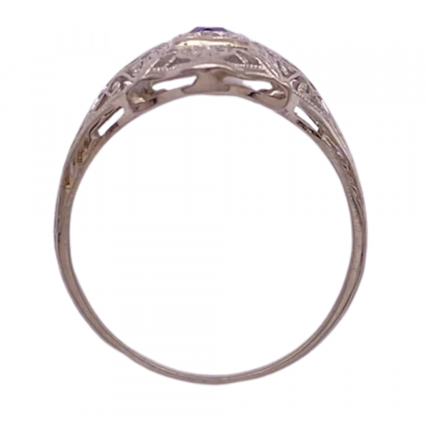 Art Deco 0.32ctw Sapphire & Diamond Ring 18K (4)