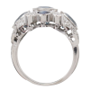 Art Deco 4 carat Sapphire Diamond Ring Statement Profile