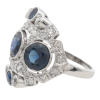 Art Deco 4 carat Sapphire Diamond Ring Statement Side2