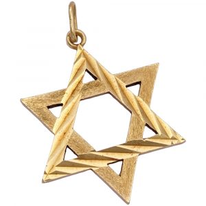 BIG Star of David Pendant Charm 14K Gold