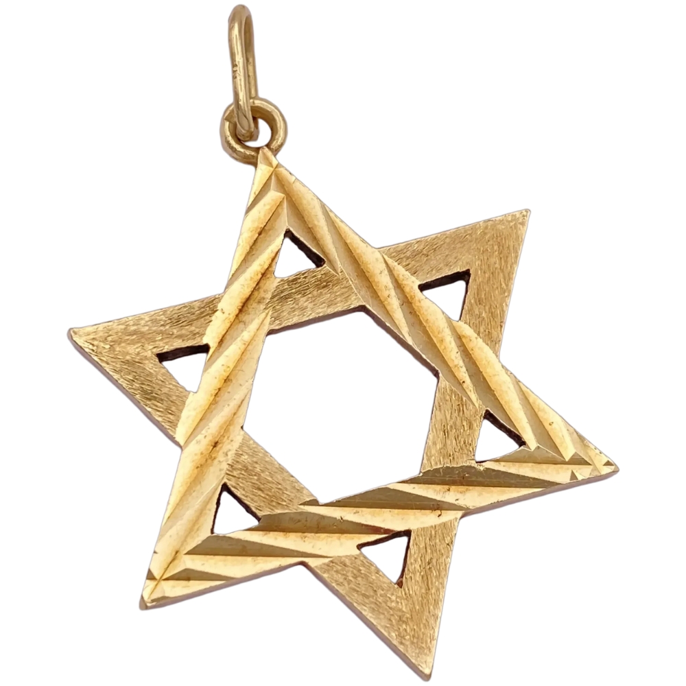 Star of David Pendant Charm 14K Gold