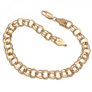 Double Link Charm Bracelet 14K Gold (2)