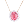 Edwardian Pink Tourmaline Diamond Halo Necklace 2