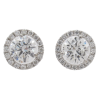 GIA Round Diamond Stud Halo Earrings 1.34