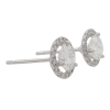 GIA Round Diamond Stud Halo Earrings 1.34 Side