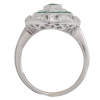 Inspired Art Deco Emerald Diamond Halo Ring White Gold Profile