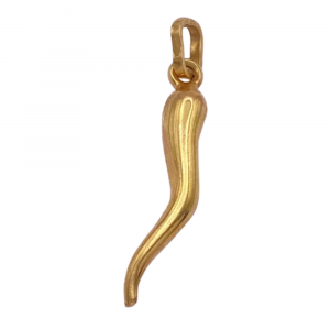 Italian Horn Charm or Pendant 18K Yellow Gold (2)