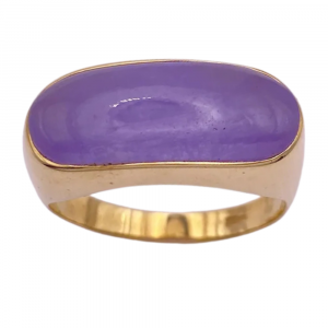 Lavender Purple Jade Signet Ring 14K (2)
