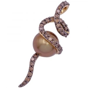 Le Vian Tahitian Chocolate Pearl & Diamond Pendant 14K