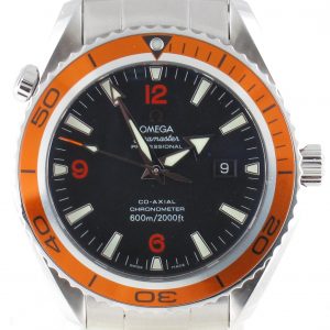 Pre-Owned Omega 45MM Seamaster Planet Ocean (2008) Stainless Steel Watch 220.85.000 front close