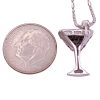 Ruby Cosmopolitan Martini Pendant Necklace 14K White Gold Back