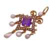 Victorian Amethyst & Pearl Lavaliere Pendant (2)