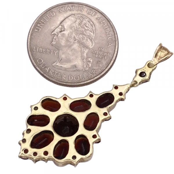 Victorian Revival Bohemian 7.07ctw Garnet Pendant 14K (1)