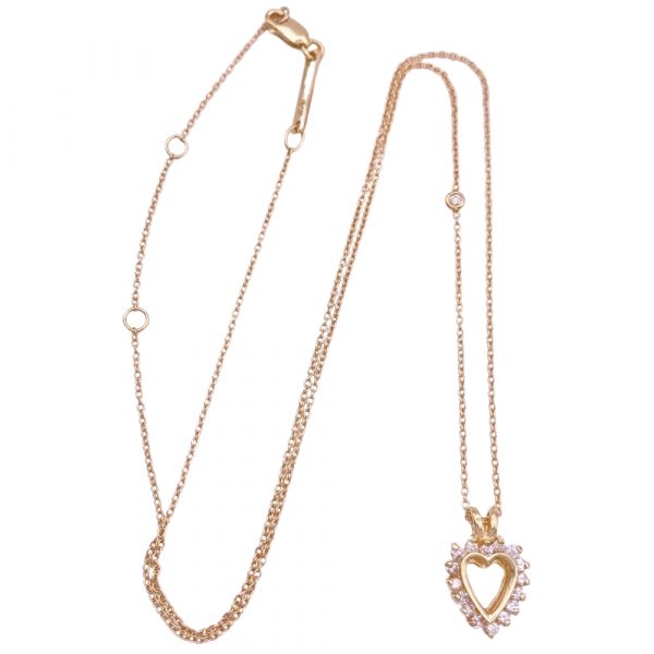 0.26ctw Diamond Heart Necklace 14K Gold full