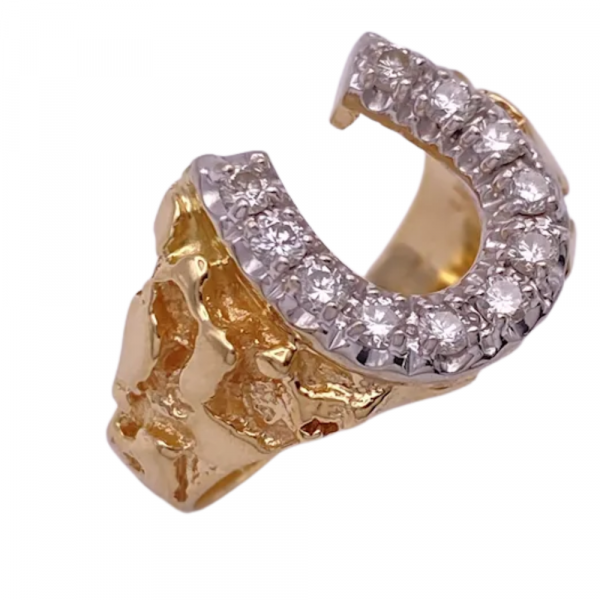 0.33ctw Diamond Horseshoe Men's Ring 14K (2)