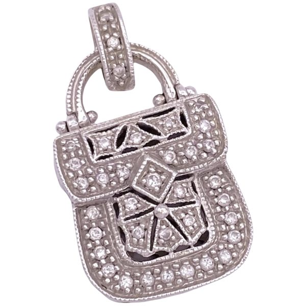 0.36ctw Diamond Scent Purse Locket Pendant 14K Gold