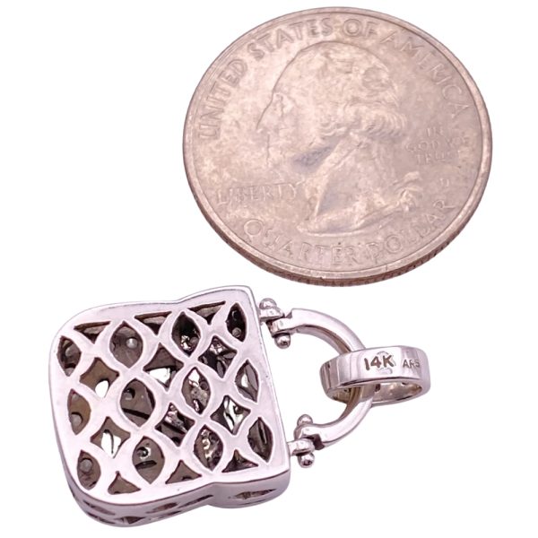 0.36ctw Diamond Scent Purse Locket Pendant 14K Gold size