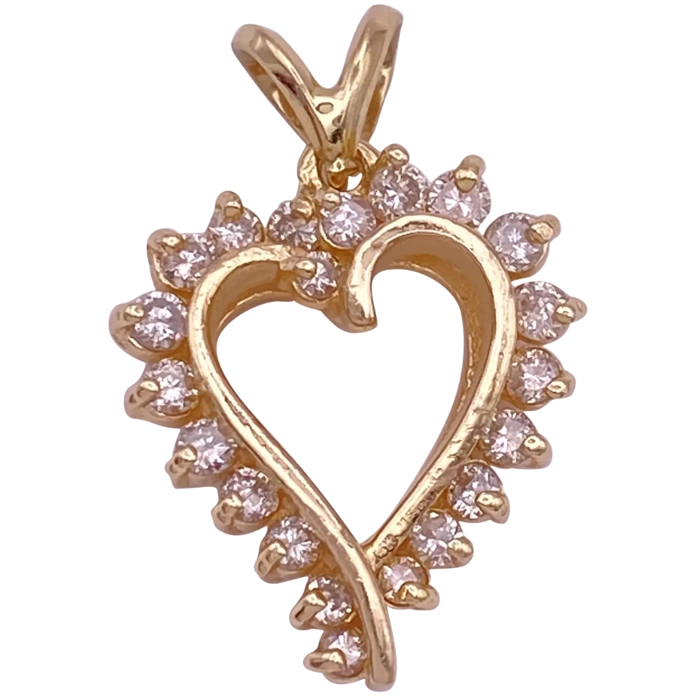 0.41ctw Diamond Heart Pendant 14K Gold