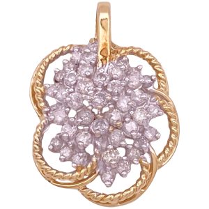0.56ctw Diamond Cluster Pendant 14K Gold