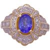 1.19ctw Iolite & Diamond Ring 14K Gold