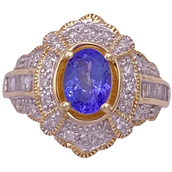1.19ctw Iolite & Diamond Ring 14K Gold