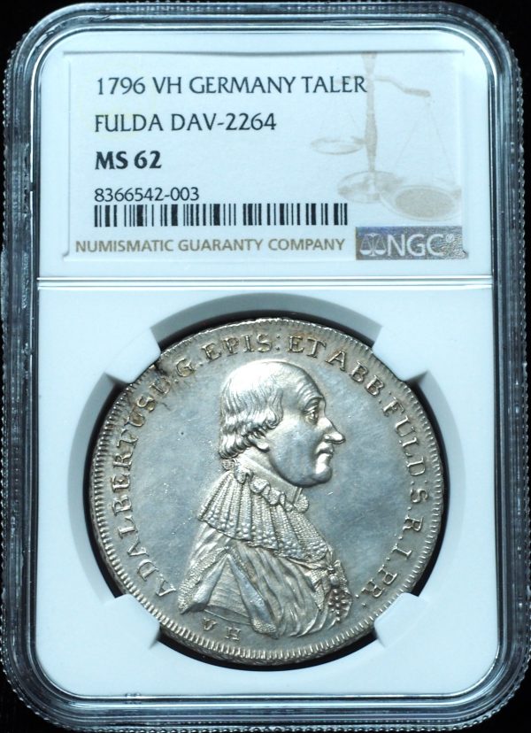 1796 Germany Fulda Taler MS62 NGC DAV-2264