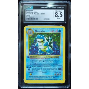 1st Edition Shadowless Blastoise 2/102 Base Set Pokemon Card CGC 8.5 OC Error