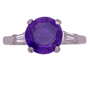 2.10ctw Art Deco Amethyst 3-Stone Ring 18K (2)