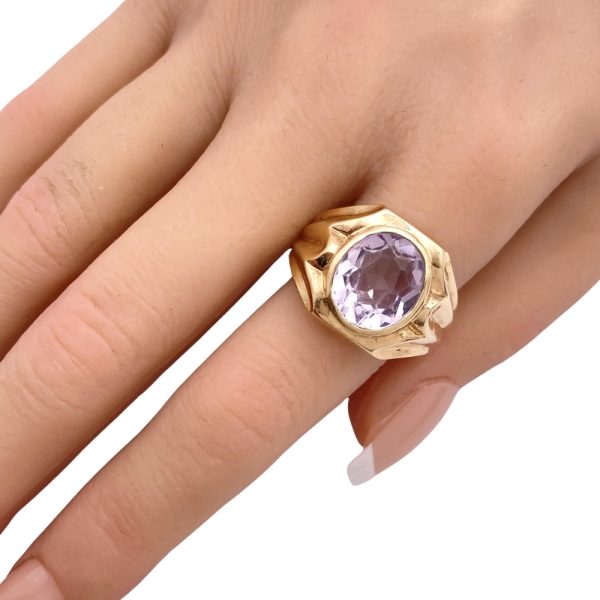 2.43ct Rose de France Amethyst Ring 10K worn