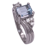 2.5ctw Emerald Cut Aquamarine Ring 14K (4)