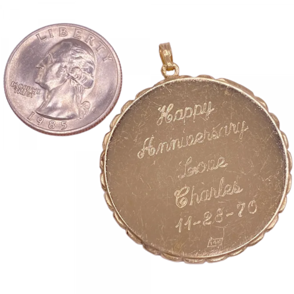 '50' Ruby & Pearl Medallion Pendant 14K (1)