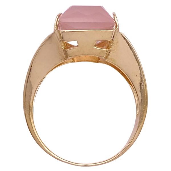 6.42ct Rose Quartz Solitaire Ring 14K Gold side profile