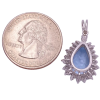 6.69ctw Pear Aquamarine Diamond Halo Necklace 14K