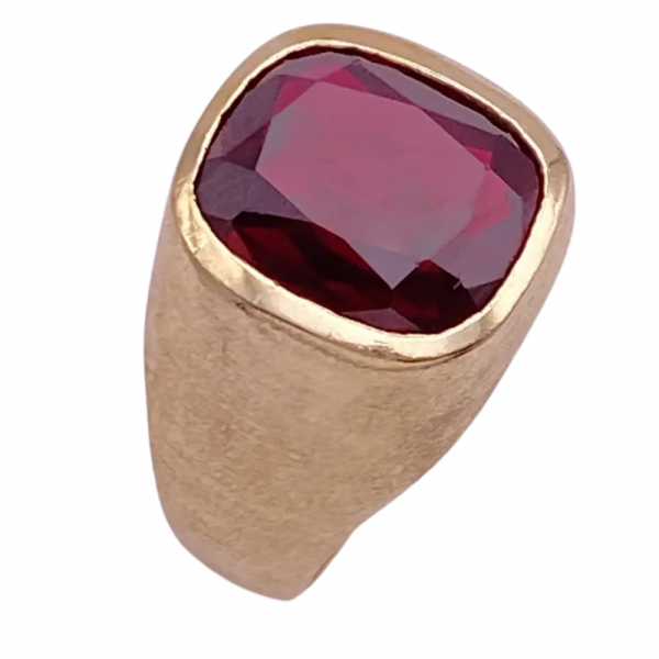 7.69ct Cushion Ruby Men's Signet Ring 14K (1)