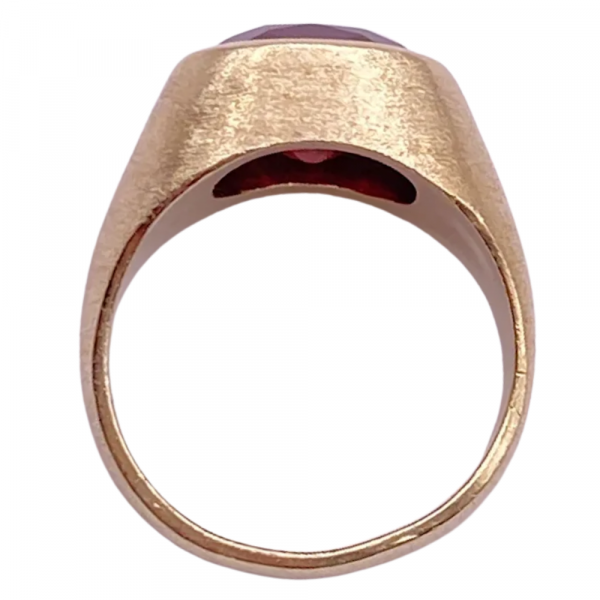 7.69ct Cushion Ruby Men's Signet Ring 14K
