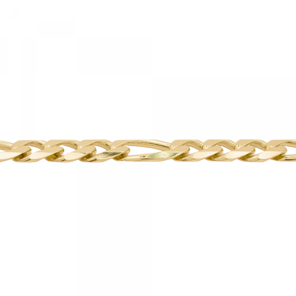 8mm Figaro Link Bracelet 8 Length 14K Gold side