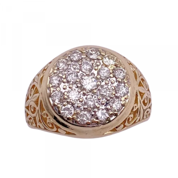 99ctw Kentucky Cluster Diamond Ring 10K front
