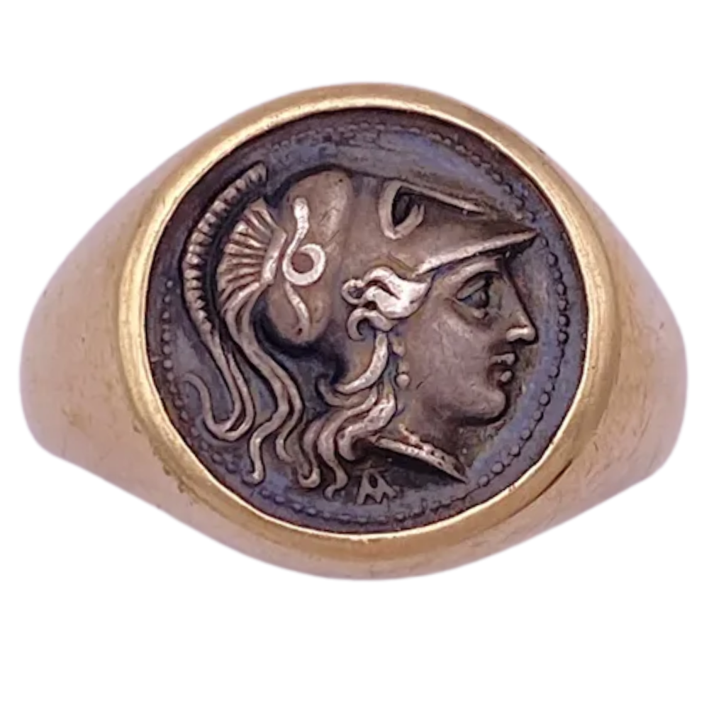 Ancient Coin Replica Goddess Athena 14K