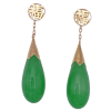 Apple Green Jade Good Fortune Kanji Earrings 14K (2)