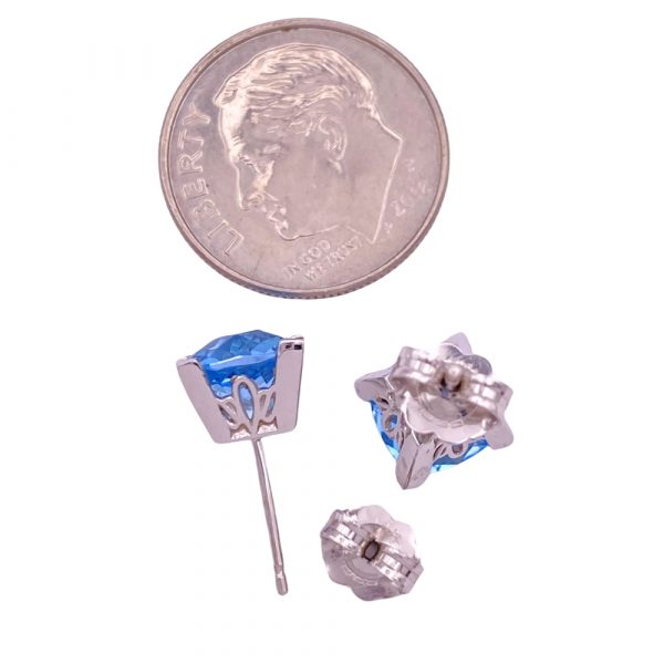 EFFY 3.60ctw Blue Topaz Stud Earrings 14K size