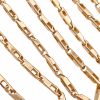 Geometric Link Chain Necklace 14K Gold 27 Length Close Up
