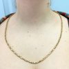 Geometric Link Chain Necklace 14K Gold 27 Length worn