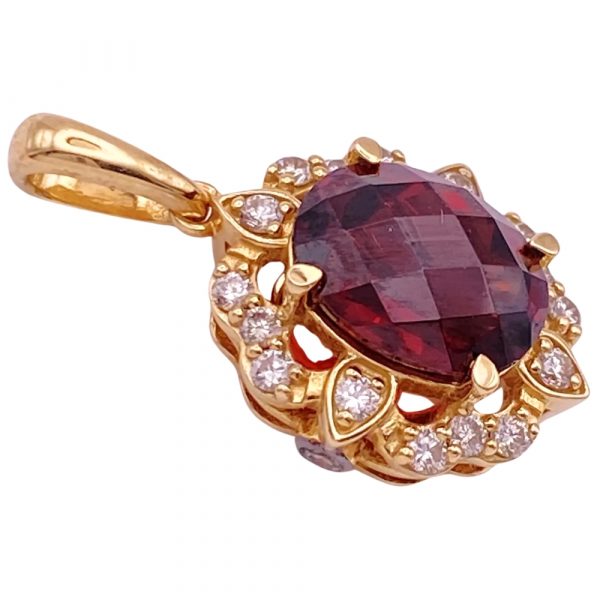 Le Vian 3.82ctw Garnet and Diamond Pendant 14K side