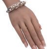 Mid-Century Pearl & Diamond Platinum Bangle Bracelet